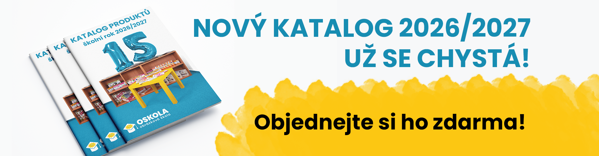 Banner upozorňující na možnost objednání katalogu zdarma.